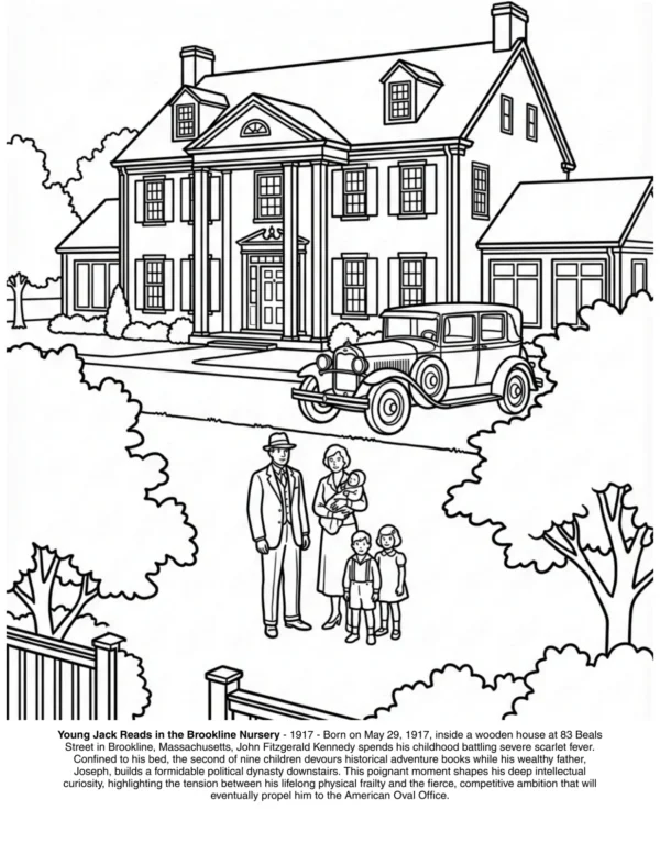 John F. Kennedy — preview (en) Page 5 of the John F. Kennedy coloring book