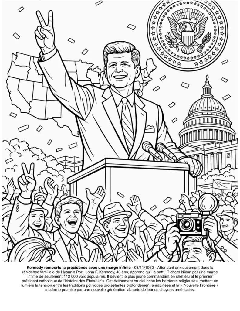 John Kennedy: le Livre de Coloriage coloring page preview