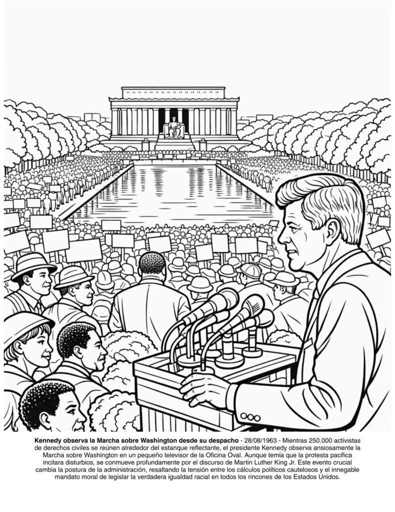 John Kennedy: el Libro de Colorear coloring page preview
