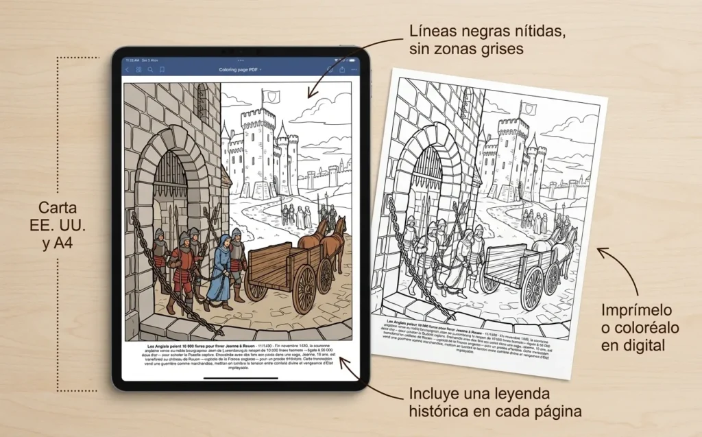 Juana de Arco: el Libro de Colorear, PDF digital