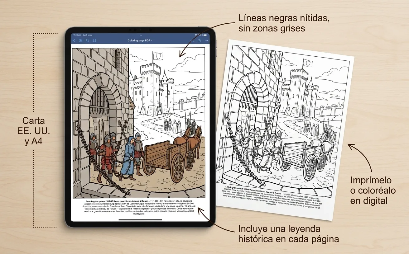 Juana de Arco: el Libro de Colorear — PDF digital