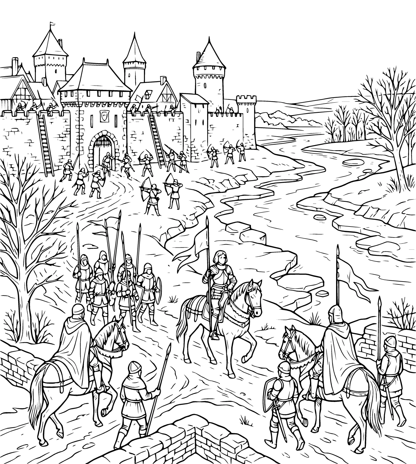 Original Illustration — Juana de Arco: el Libro de Colorear