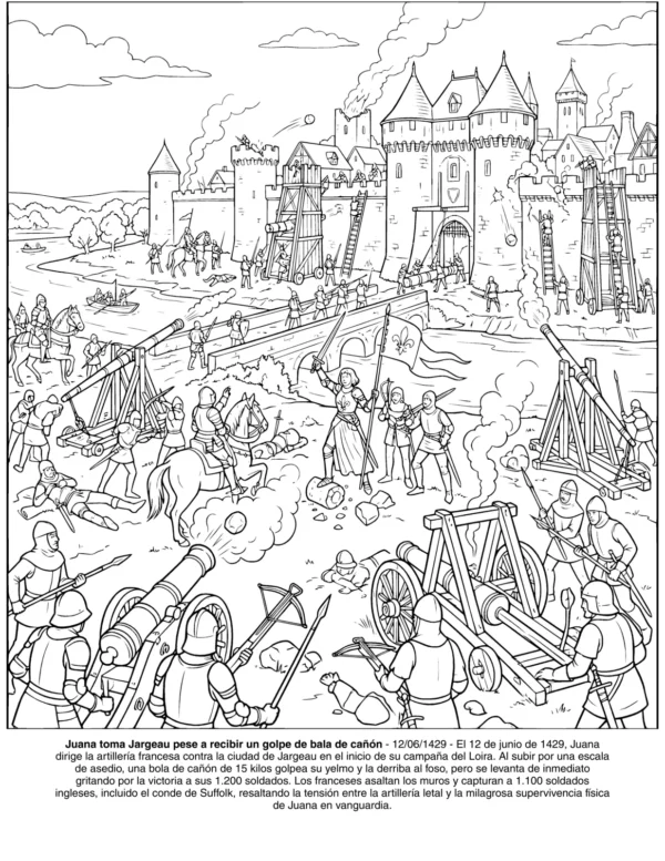 Juana de Arco — preview (es) Pagina 20 del libro de colorear Juana de Arco