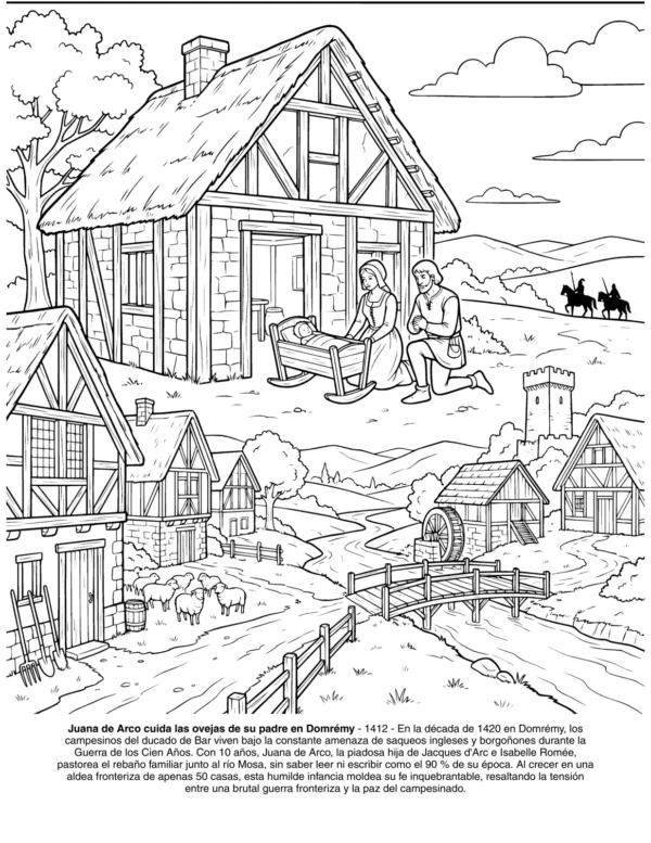 Juana de Arco — preview (es) Pagina 5 del libro de colorear Juana de Arco