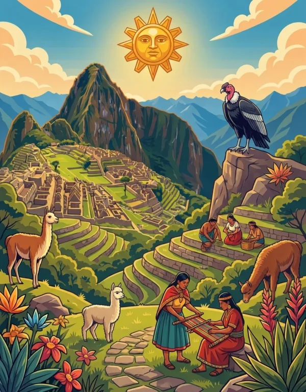 Quatrieme de couverture du livre de coloriage L'Empire Incas