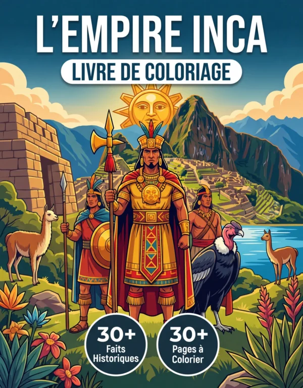 Couverture du livre de coloriage L'Empire Incas
