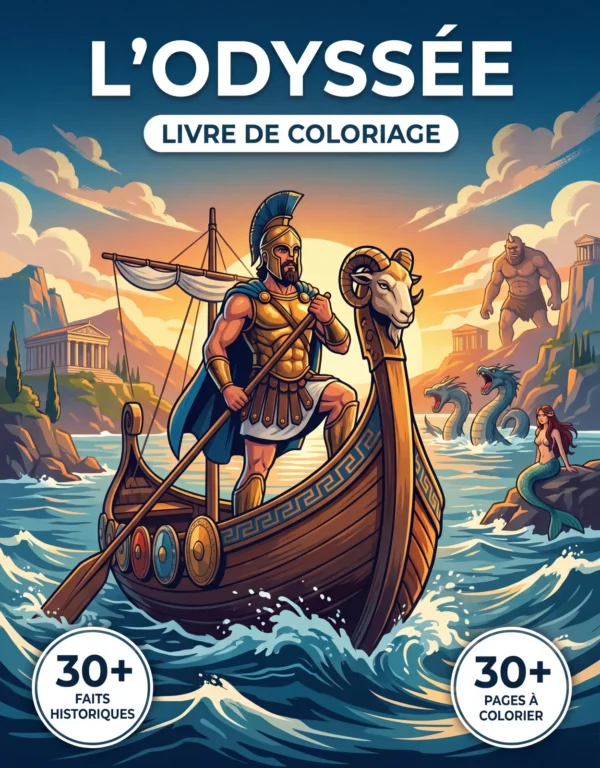 Couverture du livre de coloriage L'Odyssee