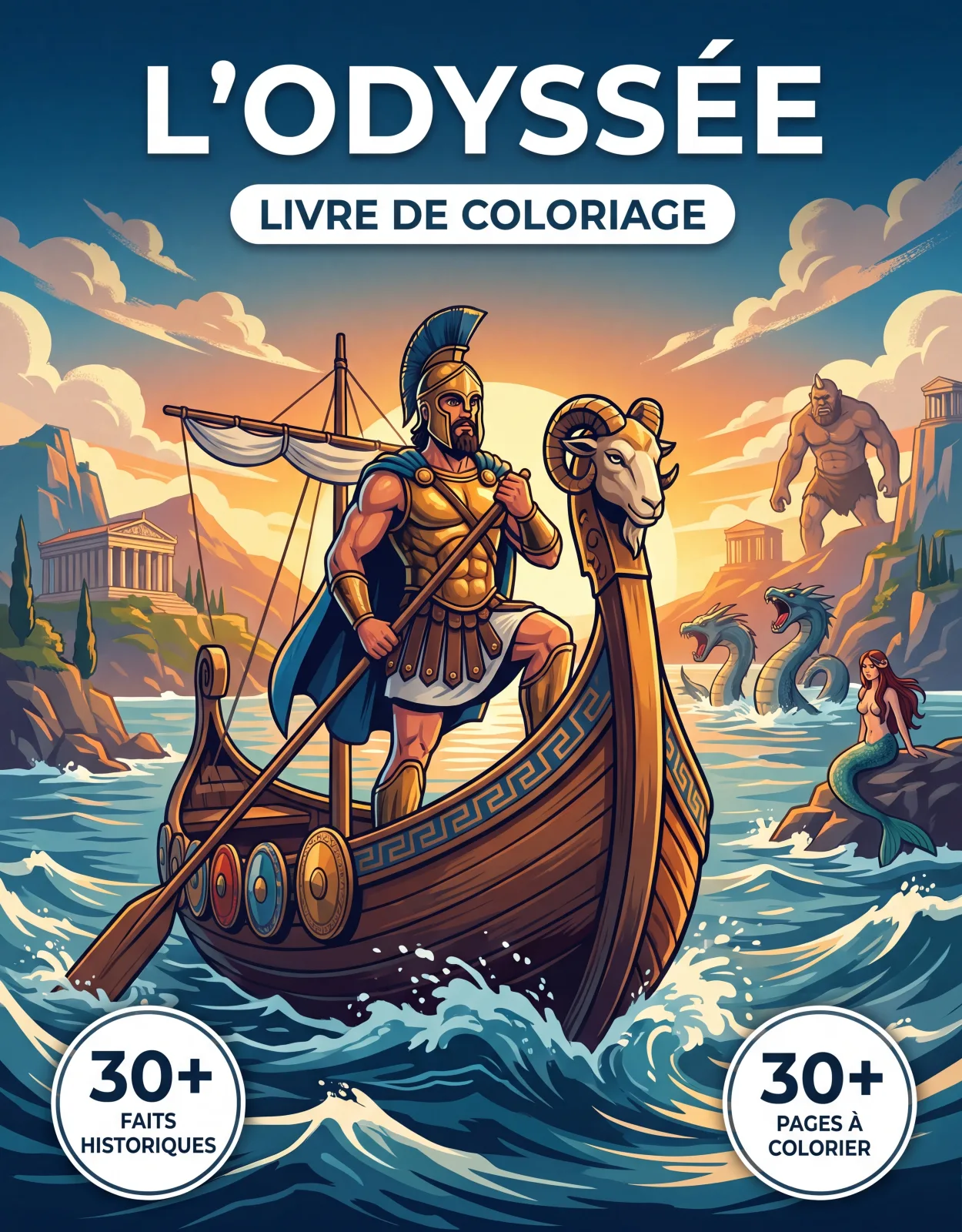 Couverture du livre de coloriage L'Odyssée