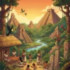 La Civilisation Maya — back cover (fr) Quatrieme de couverture du livre de coloriage La Civilisation Maya