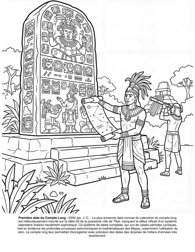 La Civilisation Maya: le Livre de Coloriage coloring page preview