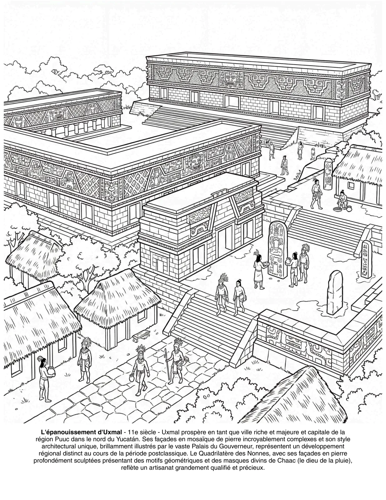 La Civilisation Maya: le Livre de Coloriage
