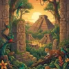 Contraportada del libro de colorear La Civilizacion Maya