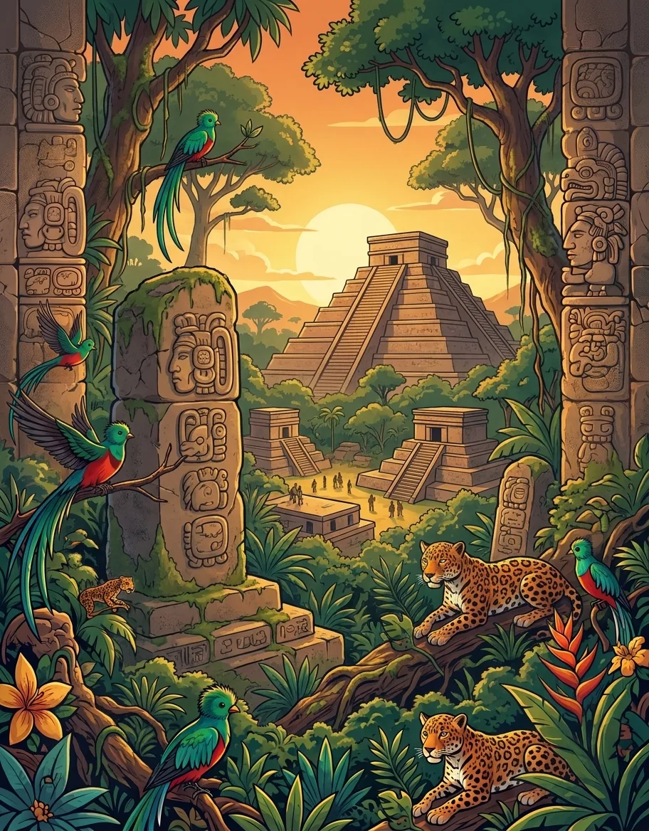La Civilizacion Maya: el Libro de Colorear