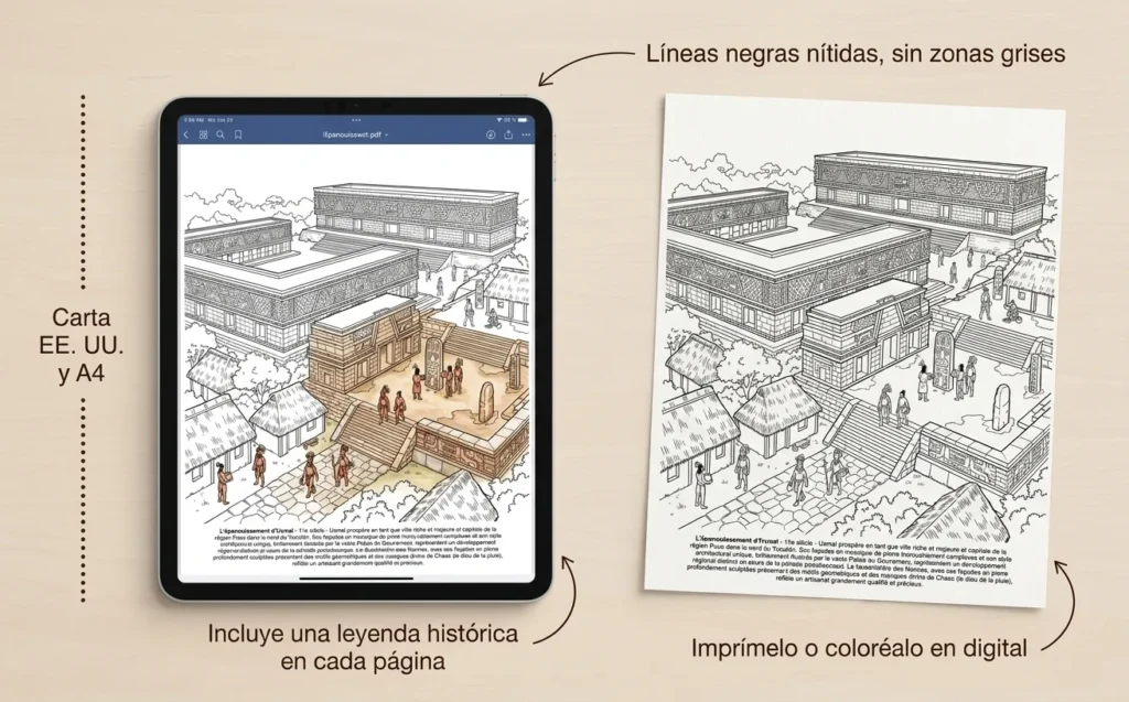 La Civilizacion Maya: el Libro de Colorear, PDF digital