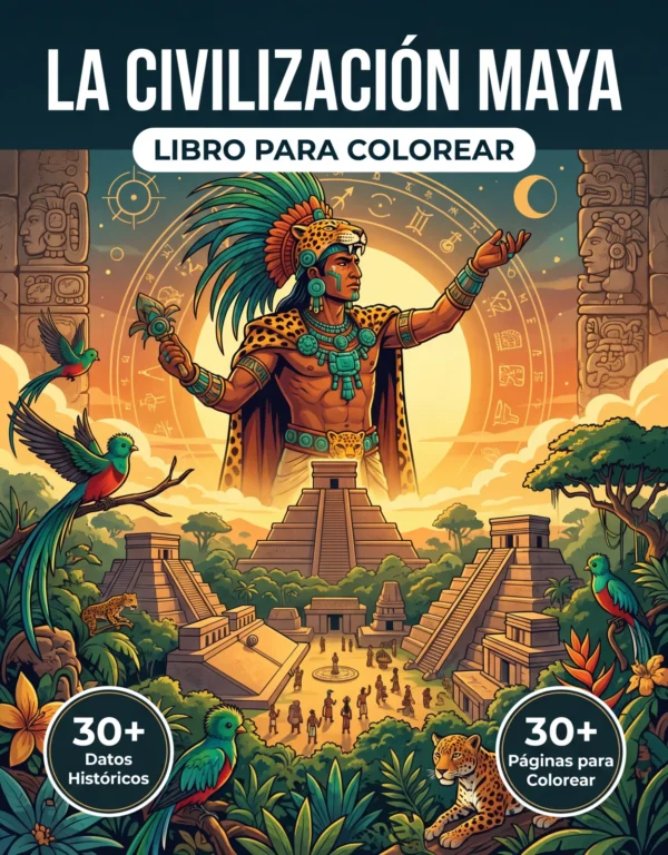 Portada del libro de colorear La Civilizacion Maya