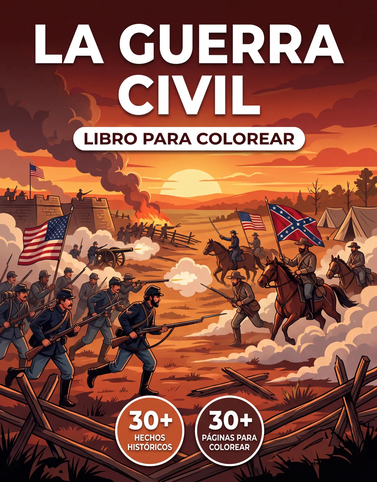 La Guerra de Secesion: el Libro de Colorear