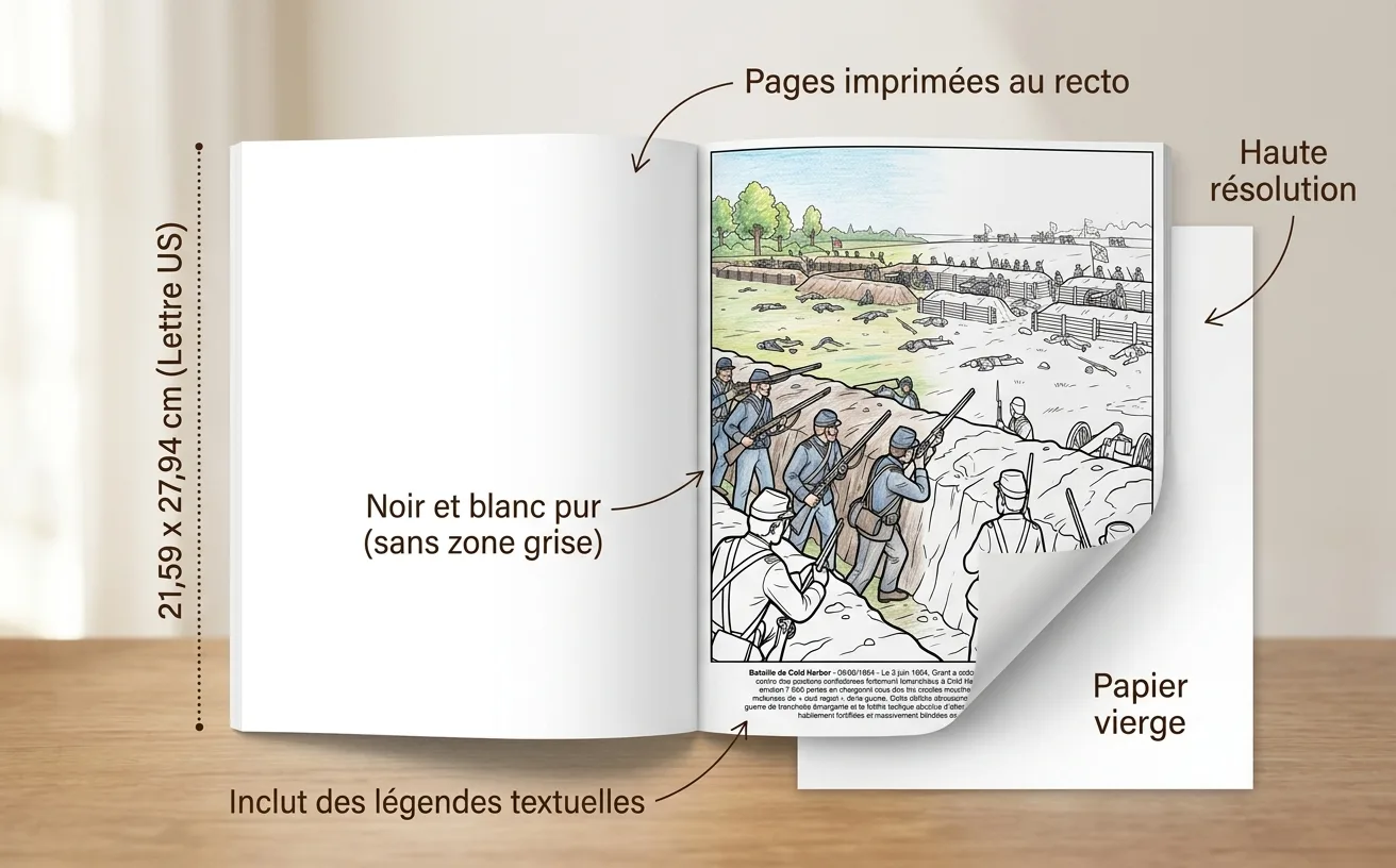 La Guerre de Sécession: le Livre de Coloriage — Livre broché imprimé