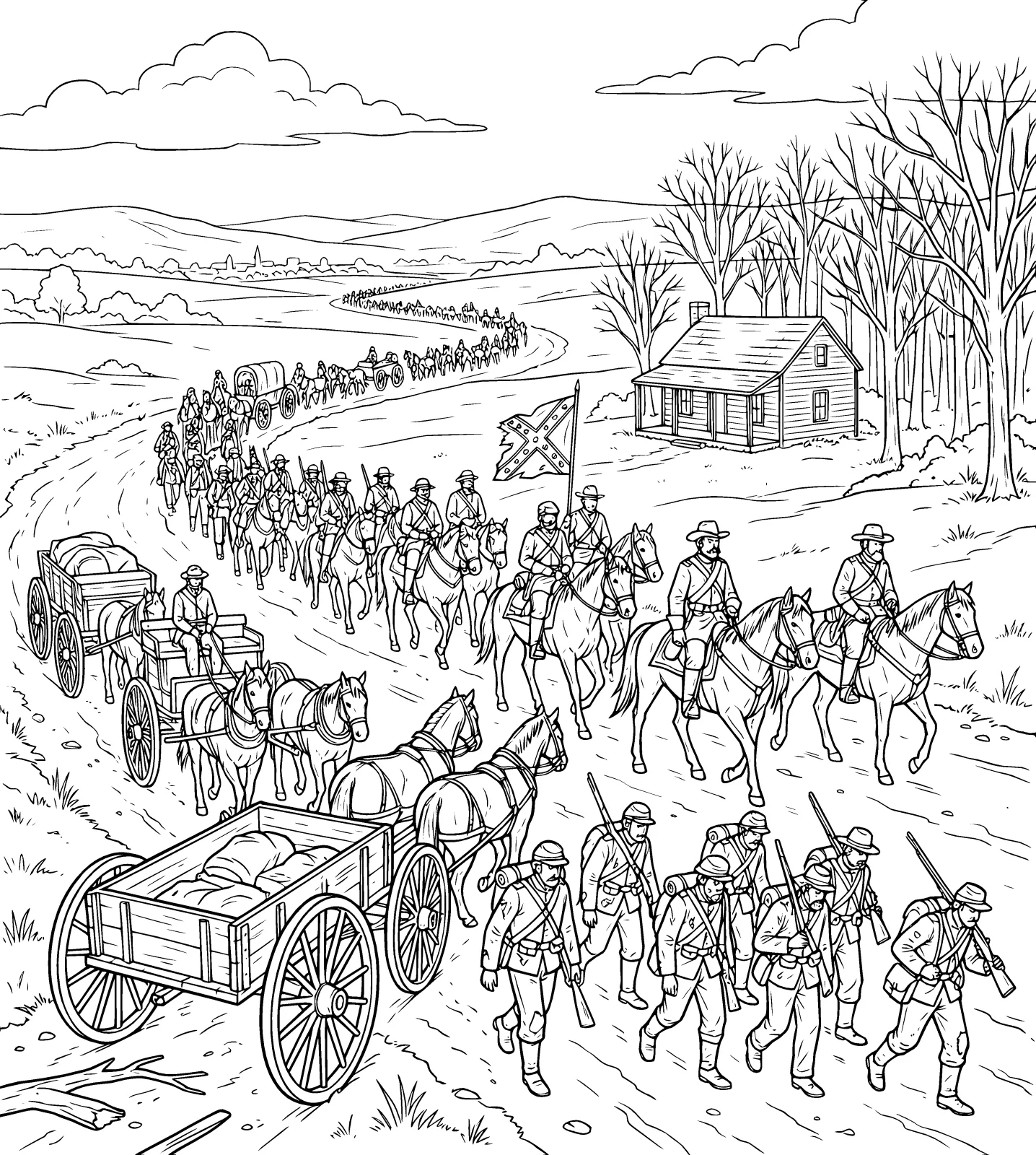 Original Illustration — La Guerre de Sécession: le Livre de Coloriage