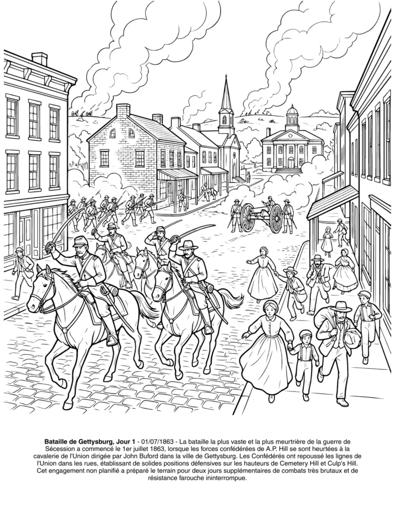 La Guerre de Sécession: le Livre de Coloriage