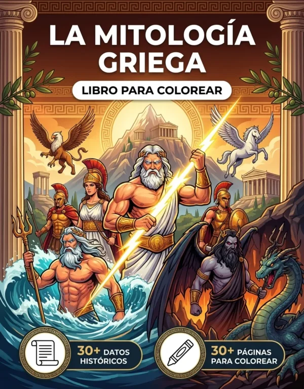 Portada del libro de colorear La Mitologia Griega