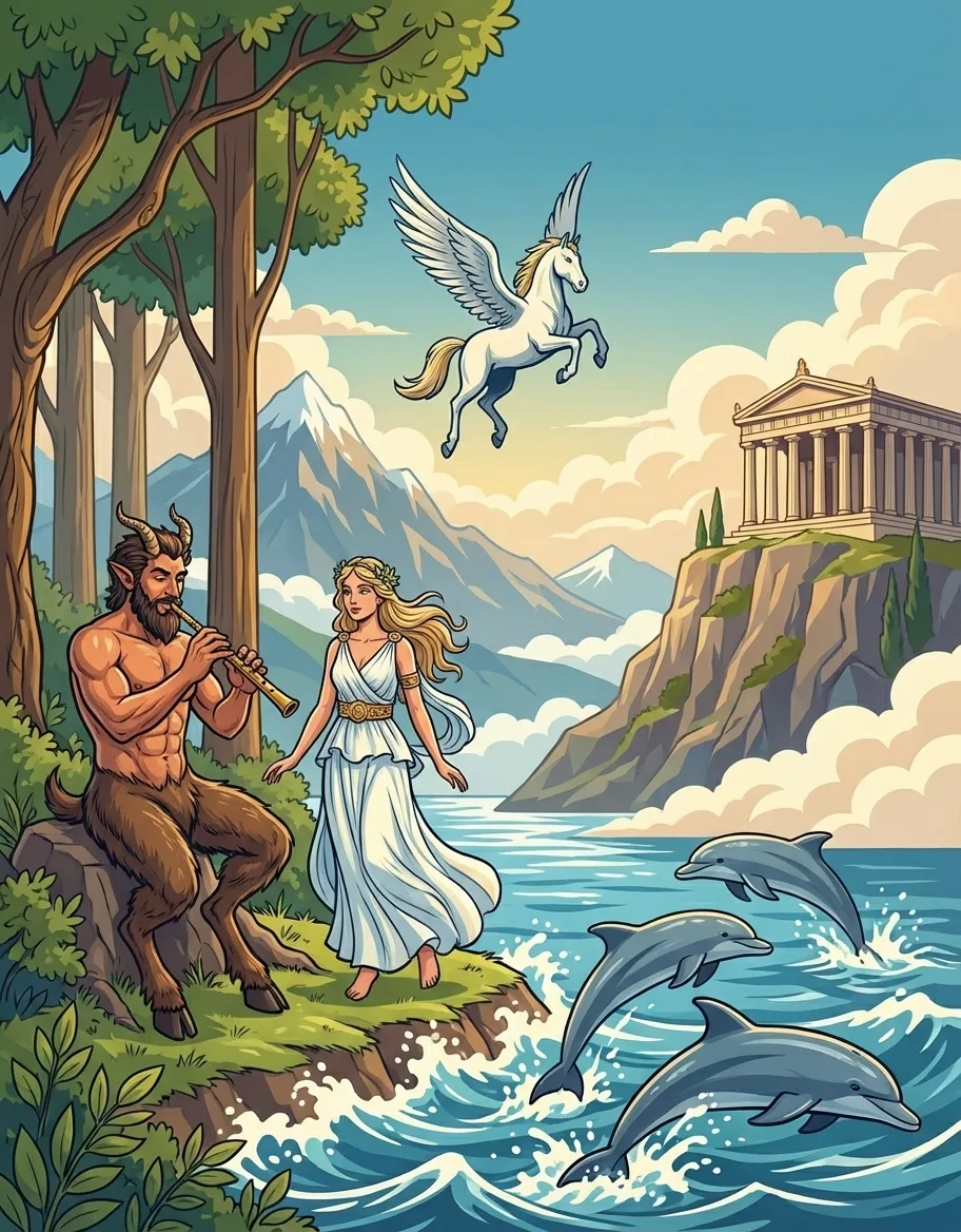 La Mythologie Grecque: le Livre de Coloriage