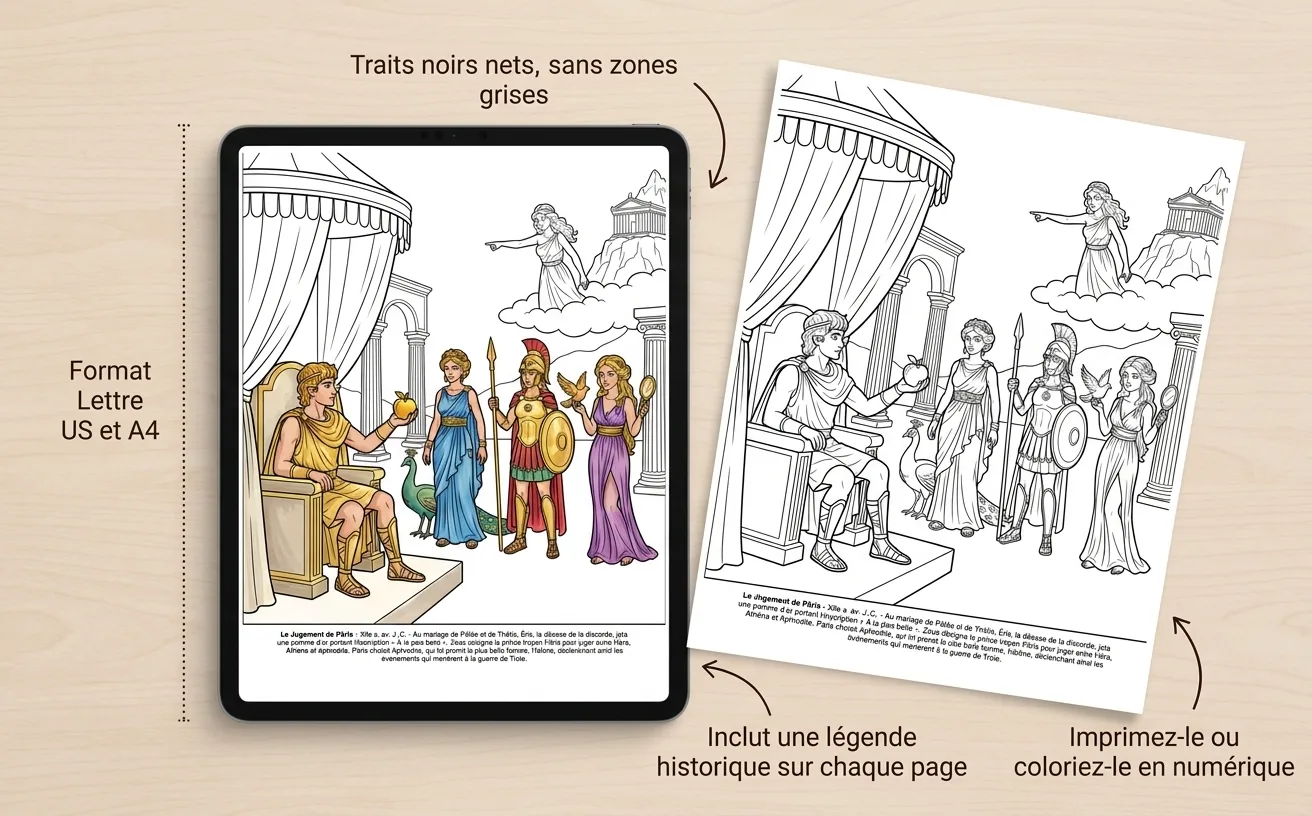 La Mythologie Grecque: le Livre de Coloriage — PDF numérique