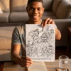 La Mythologie Grecque — person pdf page (fr) Une personne colorie une page imprimee du livre de coloriage La Mythologie Grecque