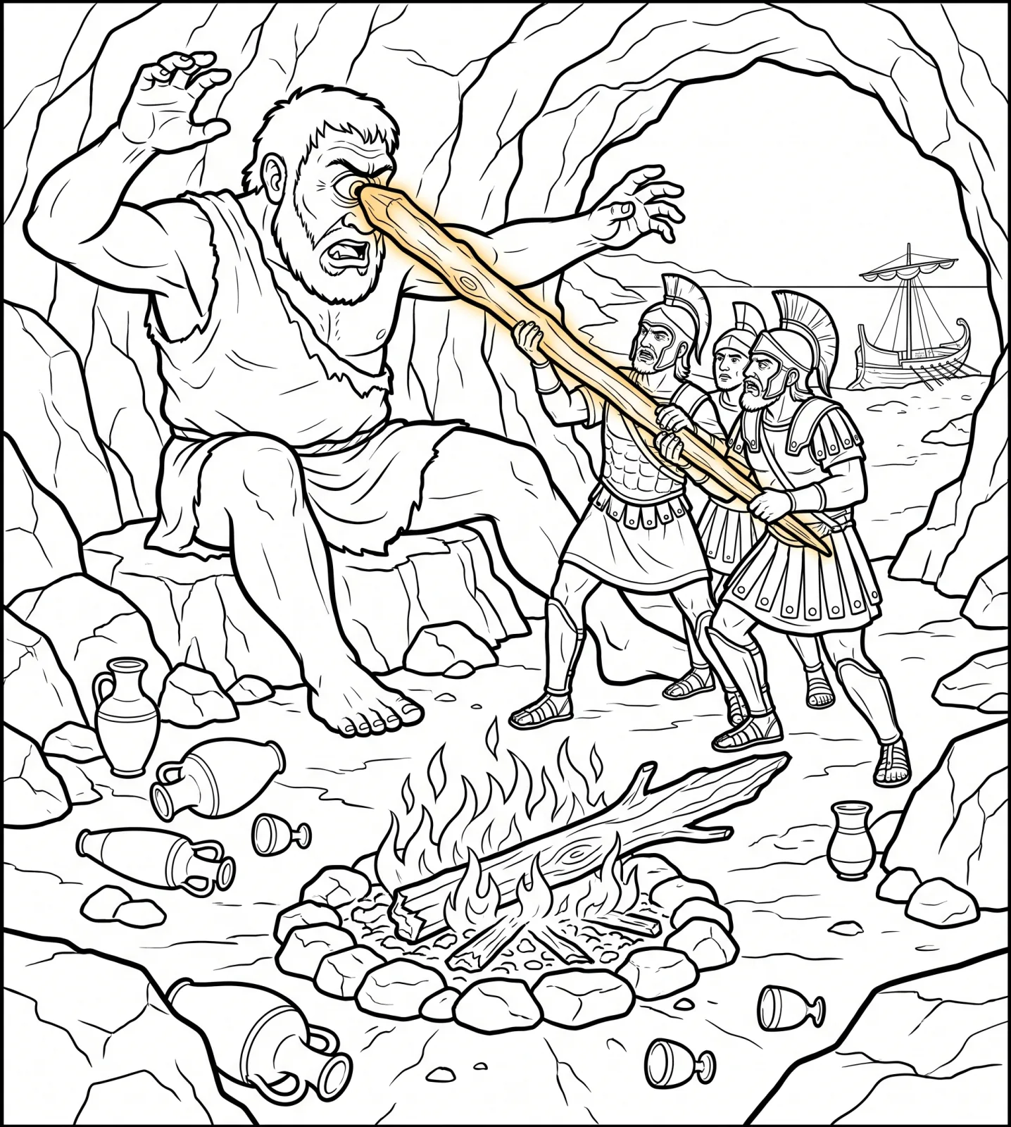Original Illustration — La Odisea: el Libro de Colorear