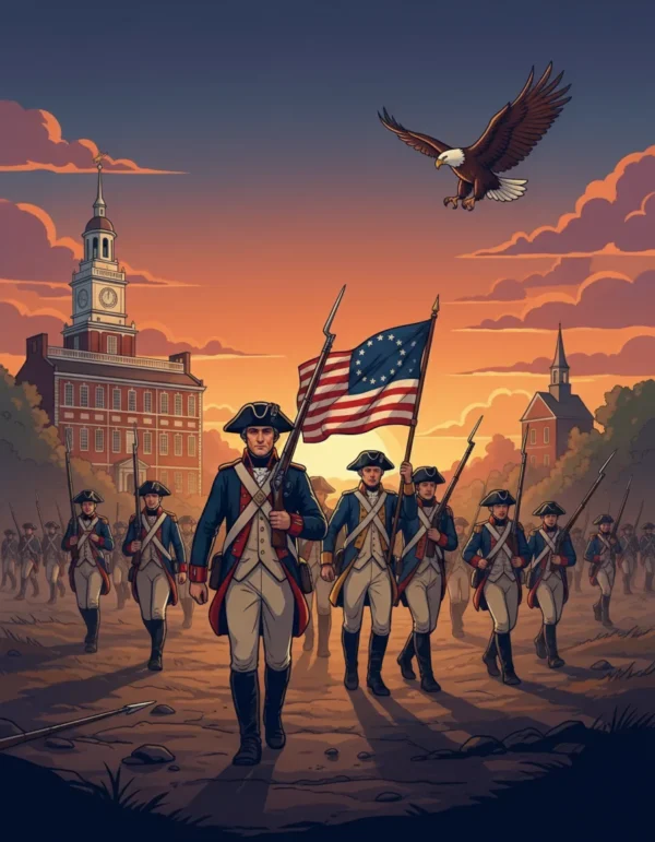 Contraportada del libro de colorear La Revolucion Americana