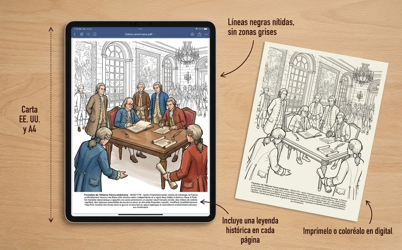 La Revolucion Americana: el Libro de Colorear — PDF digital
