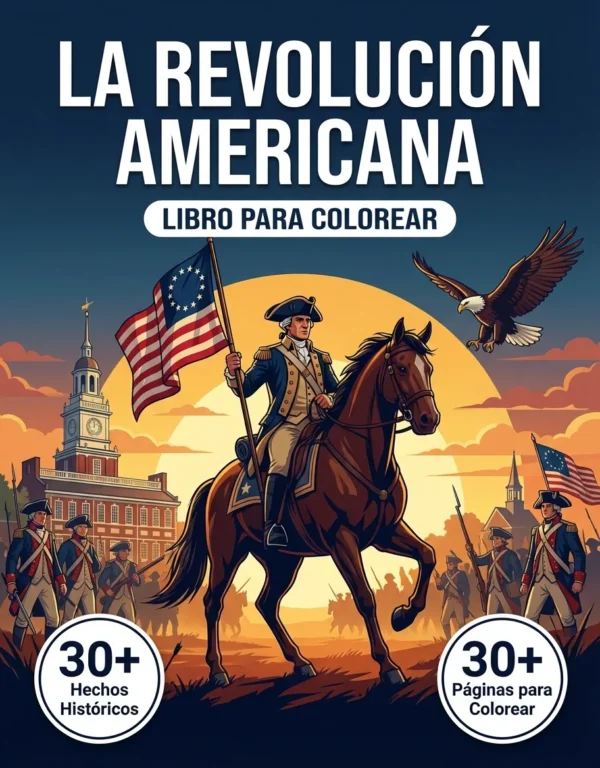 Portada del libro de colorear La Revolucion Americana