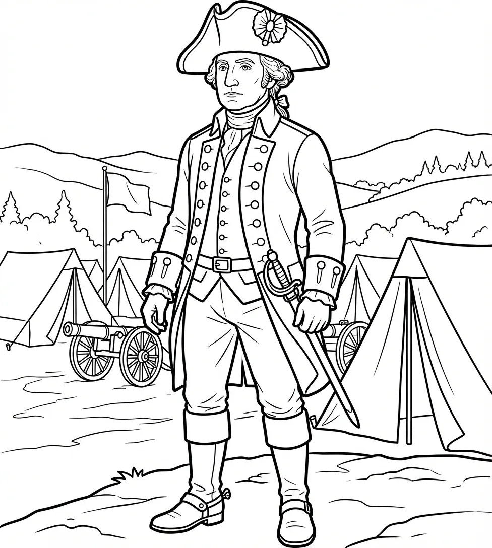 Original Illustration — La Révolution Américaine: le Livre de Coloriage