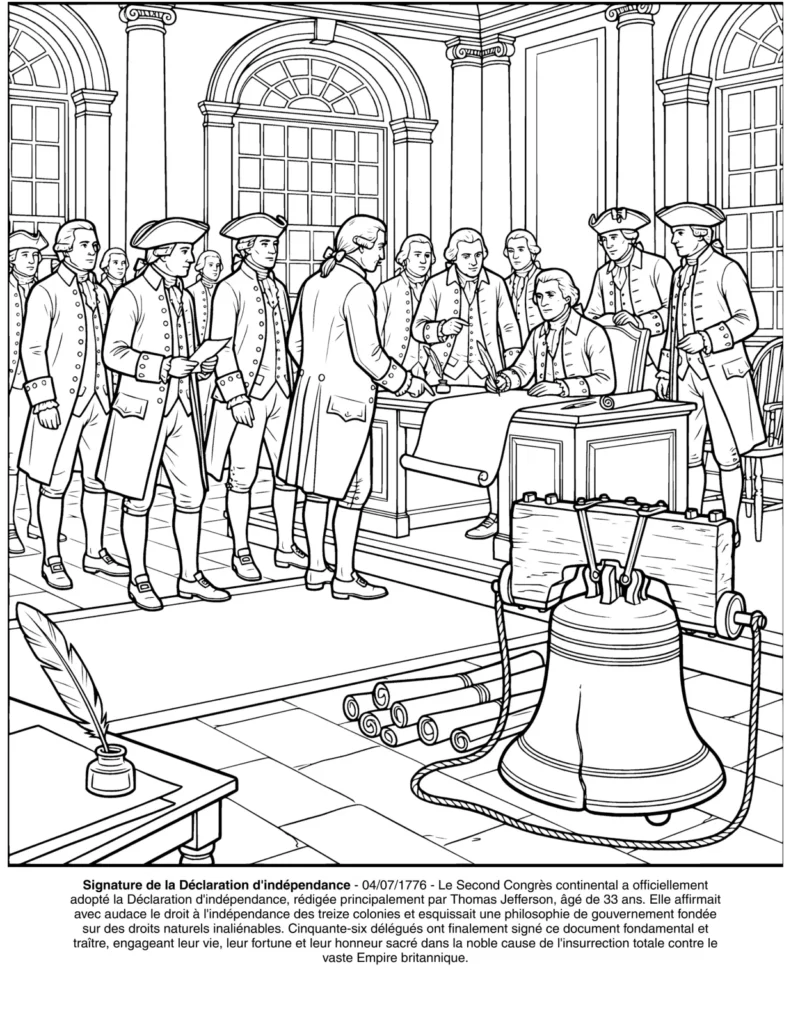 La Révolution Américaine: le Livre de Coloriage coloring page preview