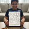 Une personne colorie le livre de coloriage La Sainte Bible sur un iPad