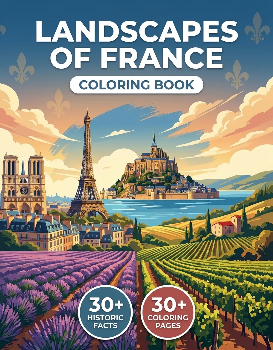 Landscapes of France: the Coloring Book