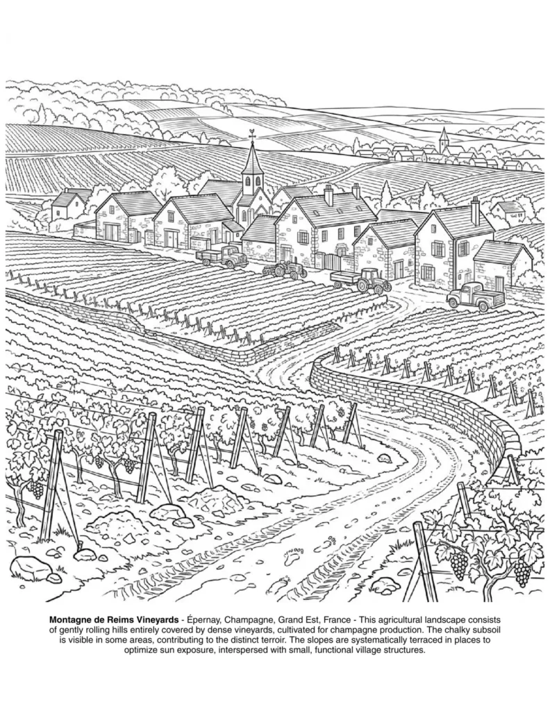Landscapes of France: the Coloring Book coloring page preview