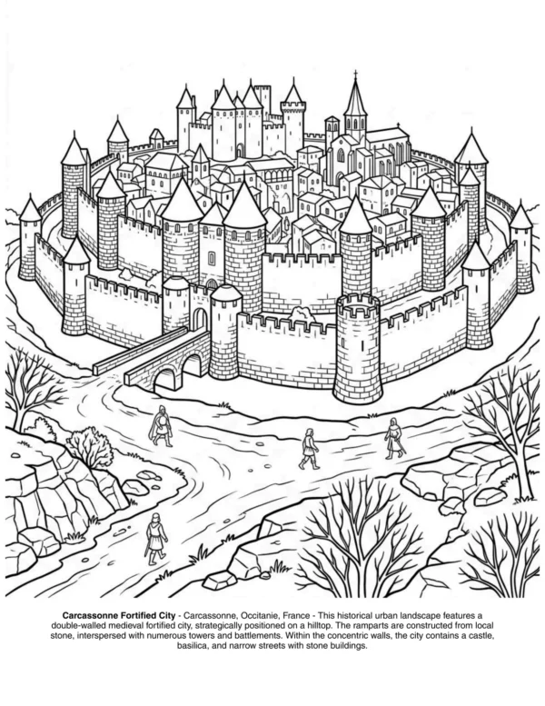 Page 20 of the Landscapes of France coloring book