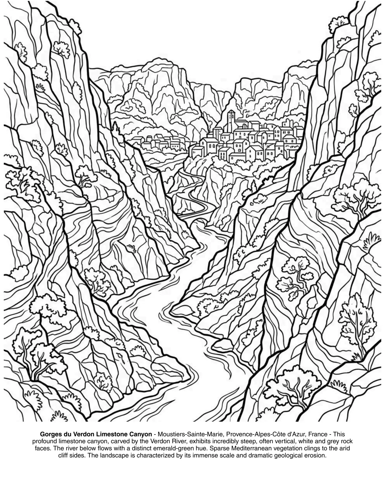 Landscapes of France: the Coloring Book