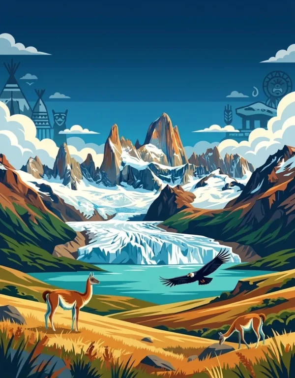 Landscapes of Patagonia coloring book back cover
