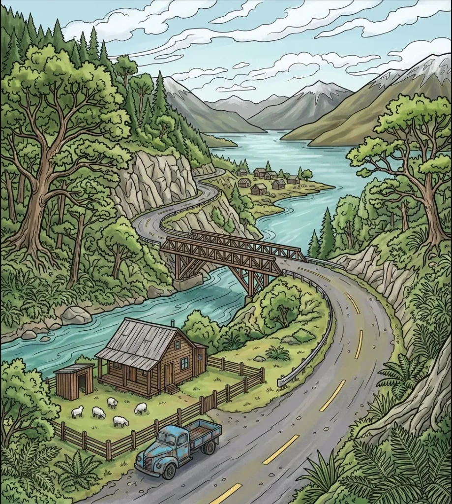 Digital Art, Landscapes of Patagonia: the Coloring Book