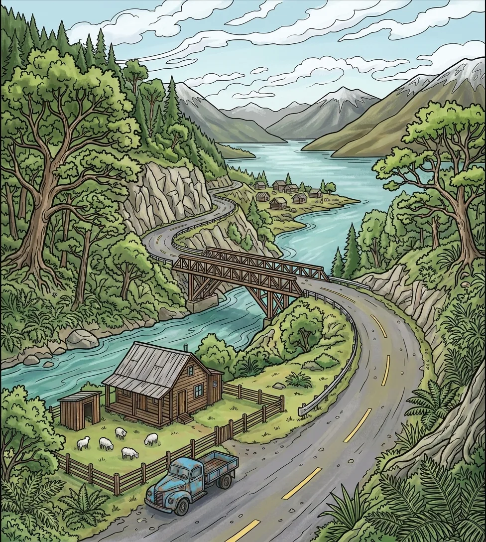 Digital Art, Landscapes of Patagonia: the Coloring Book