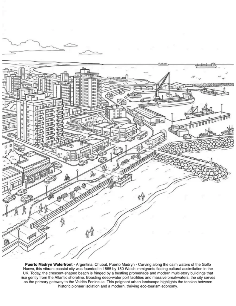 Landscapes of Patagonia: the Coloring Book coloring page preview