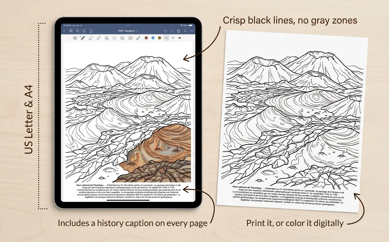 Landscapes of Spain: the Coloring Book — Digital PDF