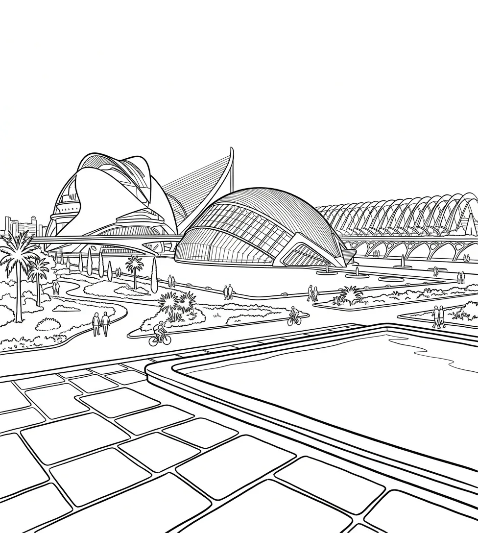 Original Illustration — Landscapes of Spain: the Coloring Book