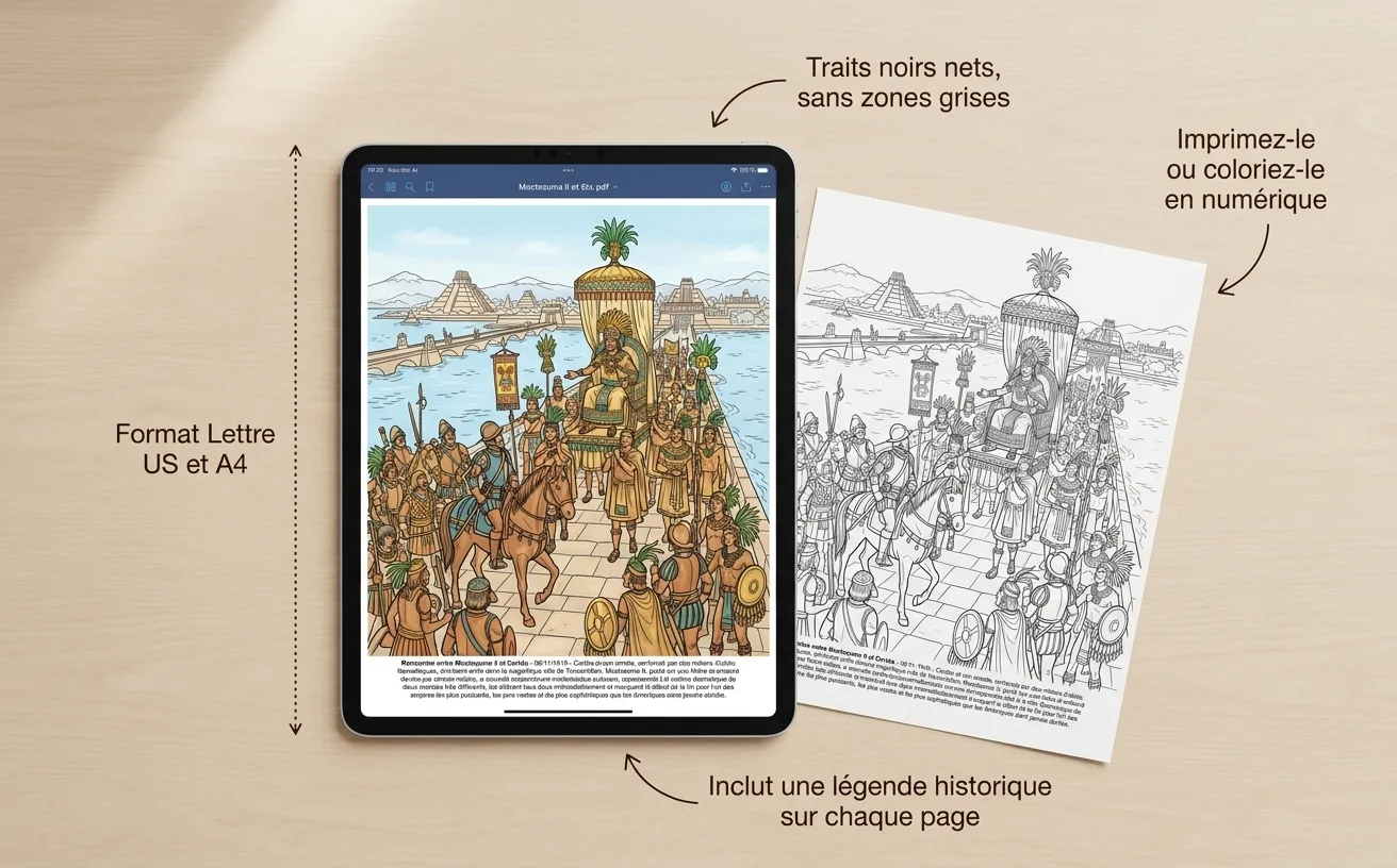 Les Aztèques: le Livre de Coloriage — PDF numérique
