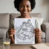 Une personne colorie une page imprimee du livre de coloriage Les Aztèques