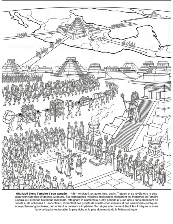 Page 20 du livre de coloriage Les Aztèques