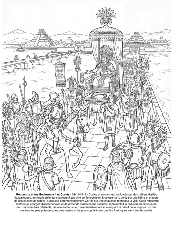 Page 30 du livre de coloriage Les Aztèques
