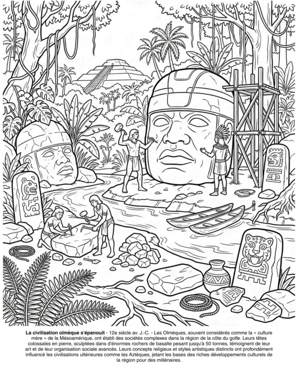 Page 5 du livre de coloriage Les Aztèques