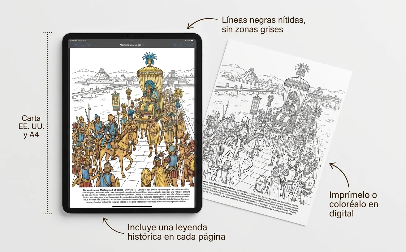 Los Aztecas: el Libro de Colorear, PDF digital